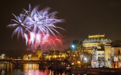 Салют в Праге на новый год 2013